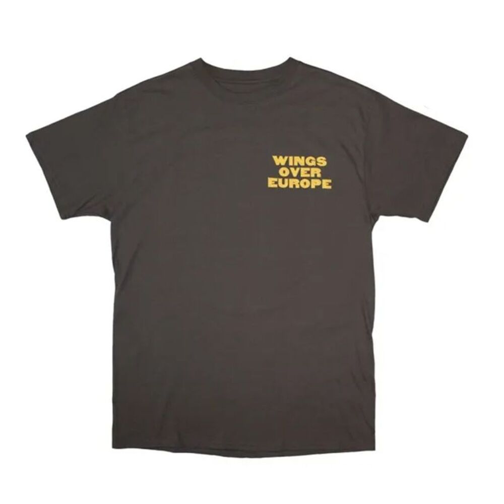 Paul McCartney Unisex Adult Wings Over Europe T-Shirt / Charcoal Grey